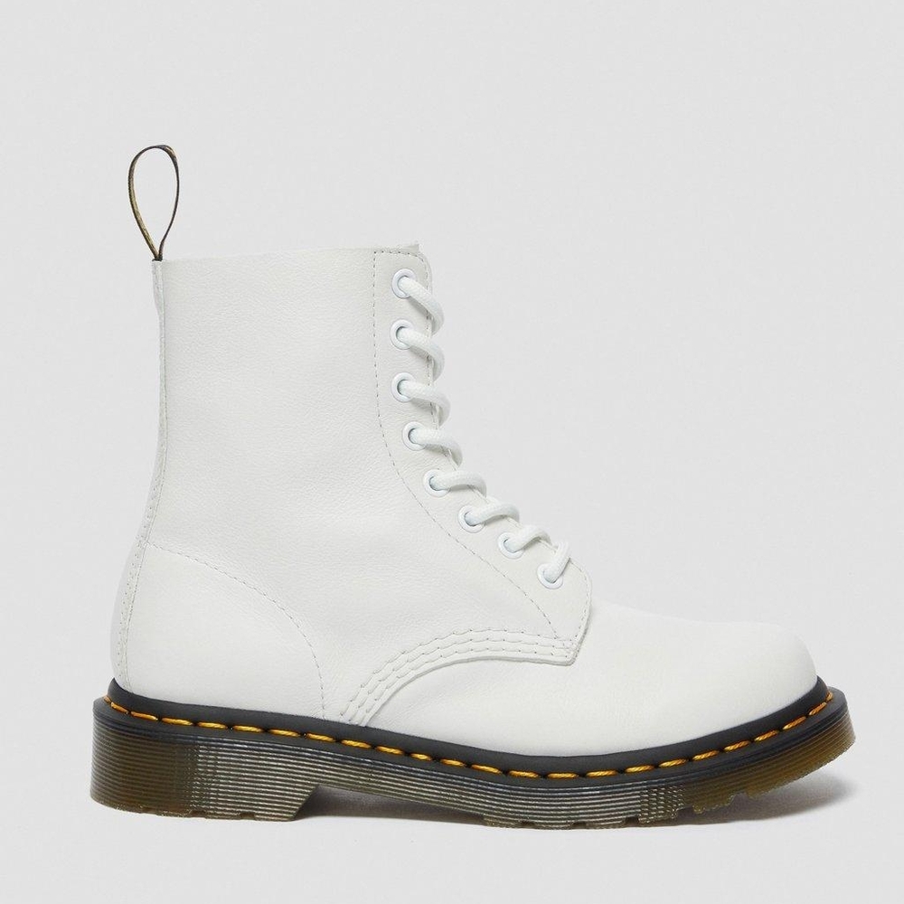 Doc Martens 1460 Pascal Virginia Leather Boots in White - Picture 5 of 6